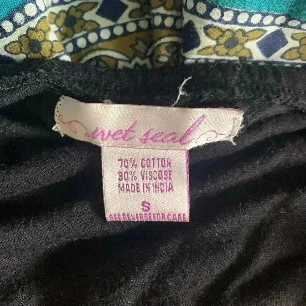 Wet Seal turquoise boho print strapless mini dress - Picture 4 of 4